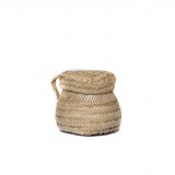 Woven Miniature Basket Ornament with Lid