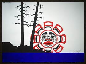 Native Northwest Artist Carl Stromquist West Coast Sun original painting